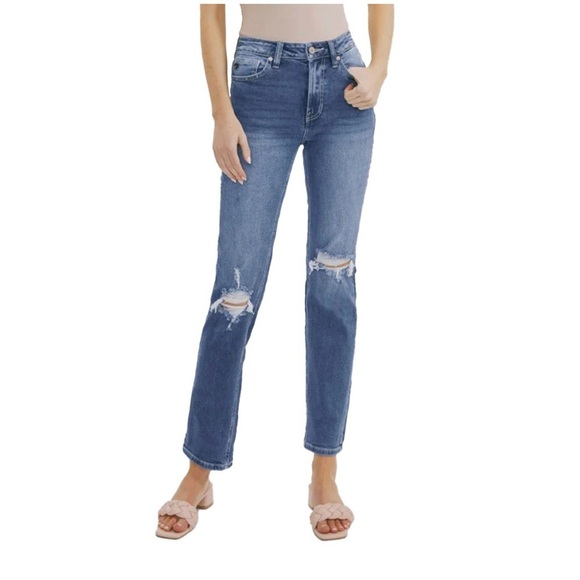 NWT KanCan - Women's Sultana High Rise Slim Straight Jean Medium Wash Size 13/30 - Picture 1 of 11